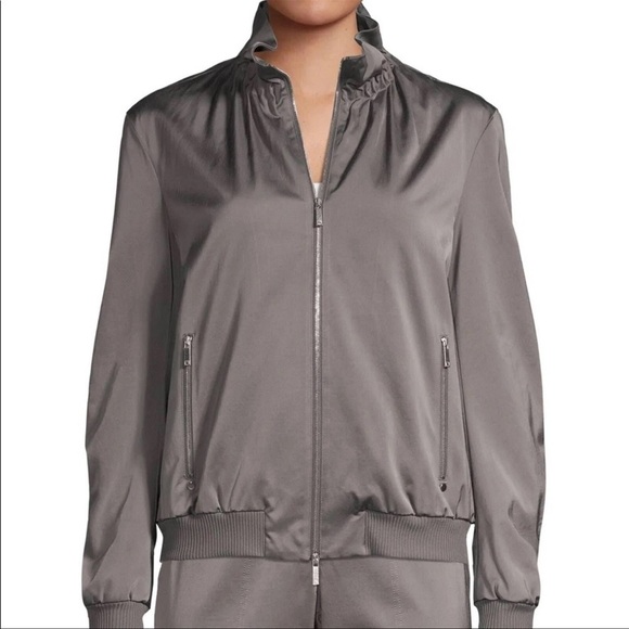 Lafayette 148 New York Jackets & Blazers - Lafayette 148 New York Rock Gray Kiki Satin Viscose Bomber Jacket $698